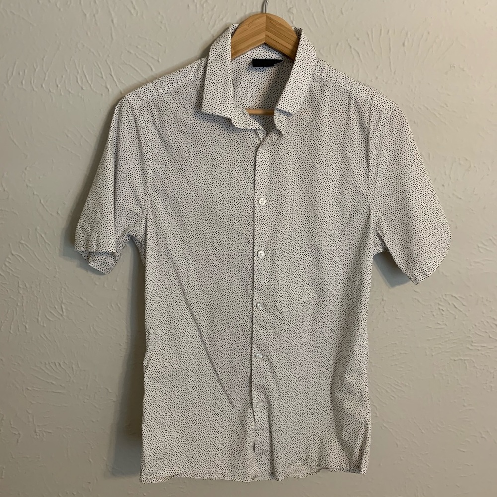 ASOS Dotted Short Sleeve Button Down Shirt
